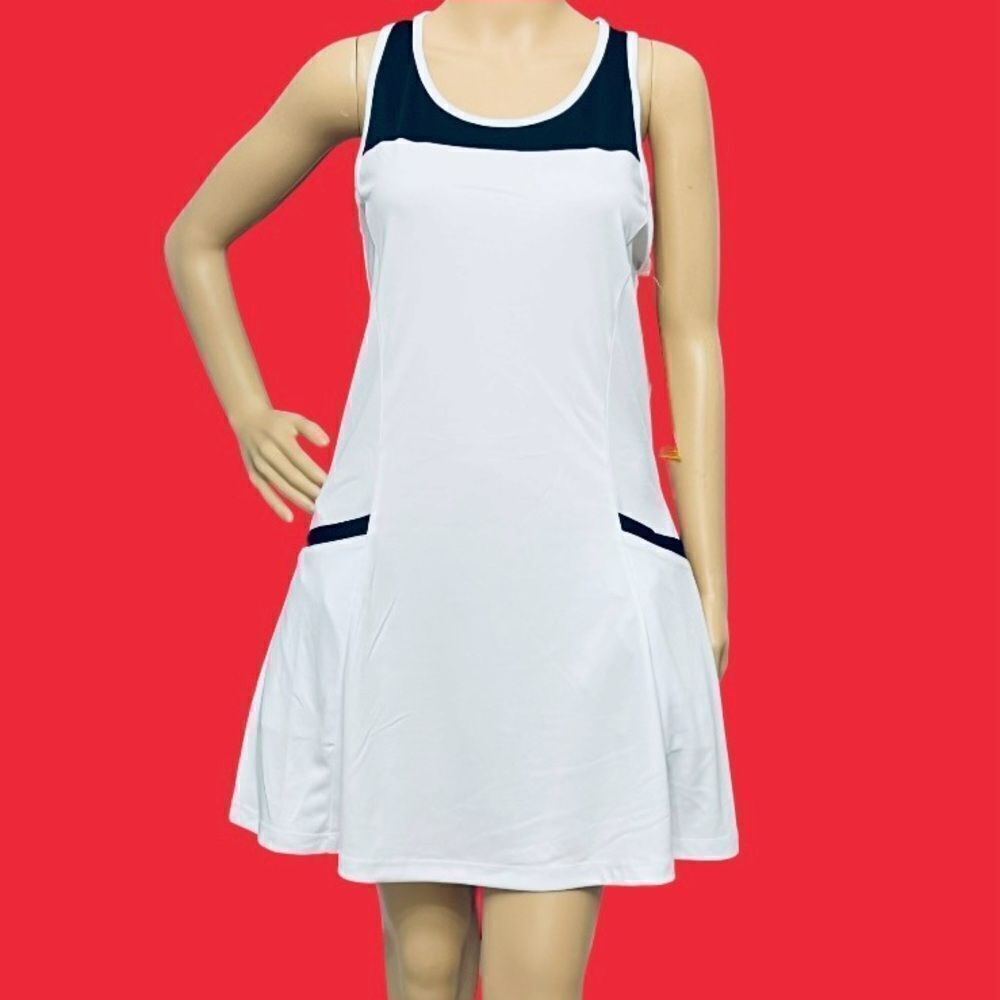 Grand Slam Dress Performance Activewear Sleeveless White Pullover Pockets M NEW